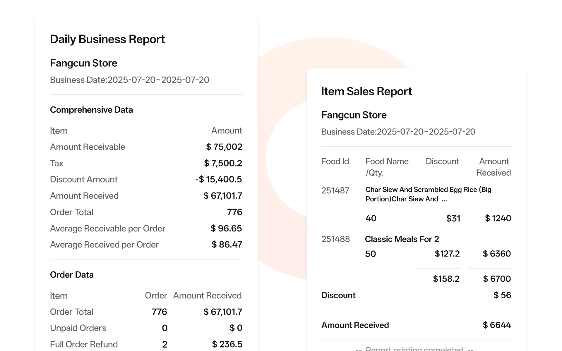 Tappo reporting feature screenshot