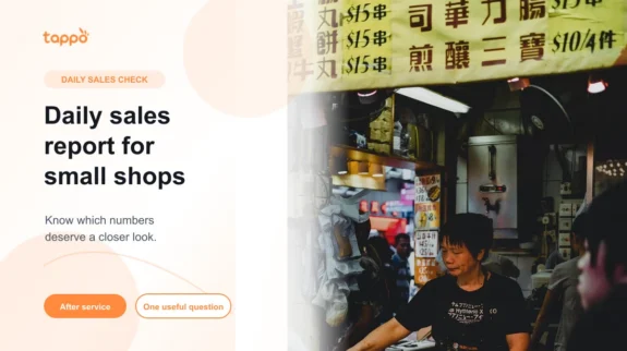 Restaurant Daily Sales Report for Small Restaurants in Hong Kong: What Owners Should Check Tappo English article cover with a real Hong Kong street-food stall scene for a small restaurant daily sales report guide