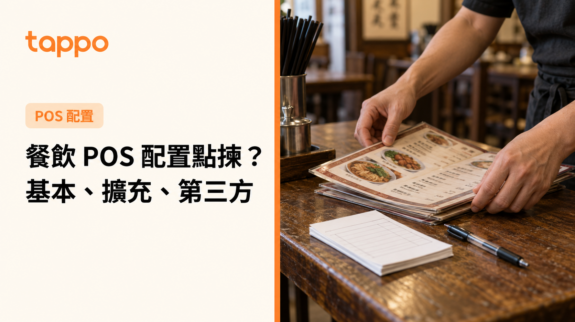 香港餐飲店以紙本餐牌、訂單紙和筆整理 POS 配置的櫃檯實景